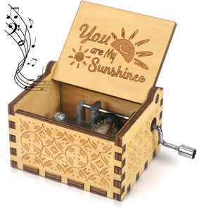 Wooden Music Box Vintage Anniversary Wedding You are My Sunshine Valentine'sGift