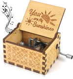 Wooden Music Box Vintage Anniversary Wedding You are My Sunshine Valentine'sGift