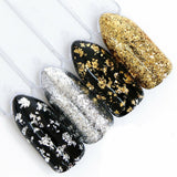 12 Pcs Gold & Silver Foil Flakes Leaf Wrap Nail Art Acrylic Gel Polish Nail Tool