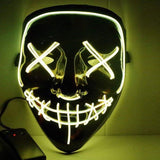 LED Purge Mask Glow in Dark Lightup Halloween Costume Scary Rave Festival Yellow