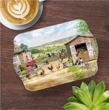 2PK Farmhouse Small Tray Decor Plate Gift Present Tea Coffee Snack Tray- 18x14CM