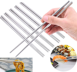 10 Pairs 23Cm Reusable Chopsticks, Stainless Steel Metal Chopsticks, Dishwasher Safe Korean Japanese Chinese Chopsticks