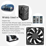 2x Black DC 12V Brushless Silent Computer PC Case Cooling Cooler Fans 80x80x10mm
