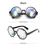 Kaleidoscope Glasses Rave Festival EDM Sunglasses Diffracted Lens Party - Black