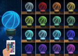 3D Acrylic LED Basketball Night Light 16 Colors Lighting Table Bedside Lamp