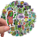 50x Psychedelic Trippy Weed Alien Vinyl Decal Stickers Mix Bomb Graffiti Laptop