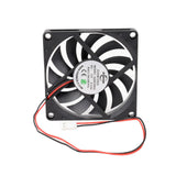 2x Black DC 12V Brushless Silent Computer PC Case Cooling Cooler Fans 80x80x10mm