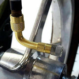 2x 90 Degree Brass Air Tyre Valve Extension Adaptor Car Tire Stem Extender Tools