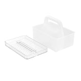 1x Box Sweden Storage Caddy Home Organiser Clear Tray Carry Handle 26x18cm