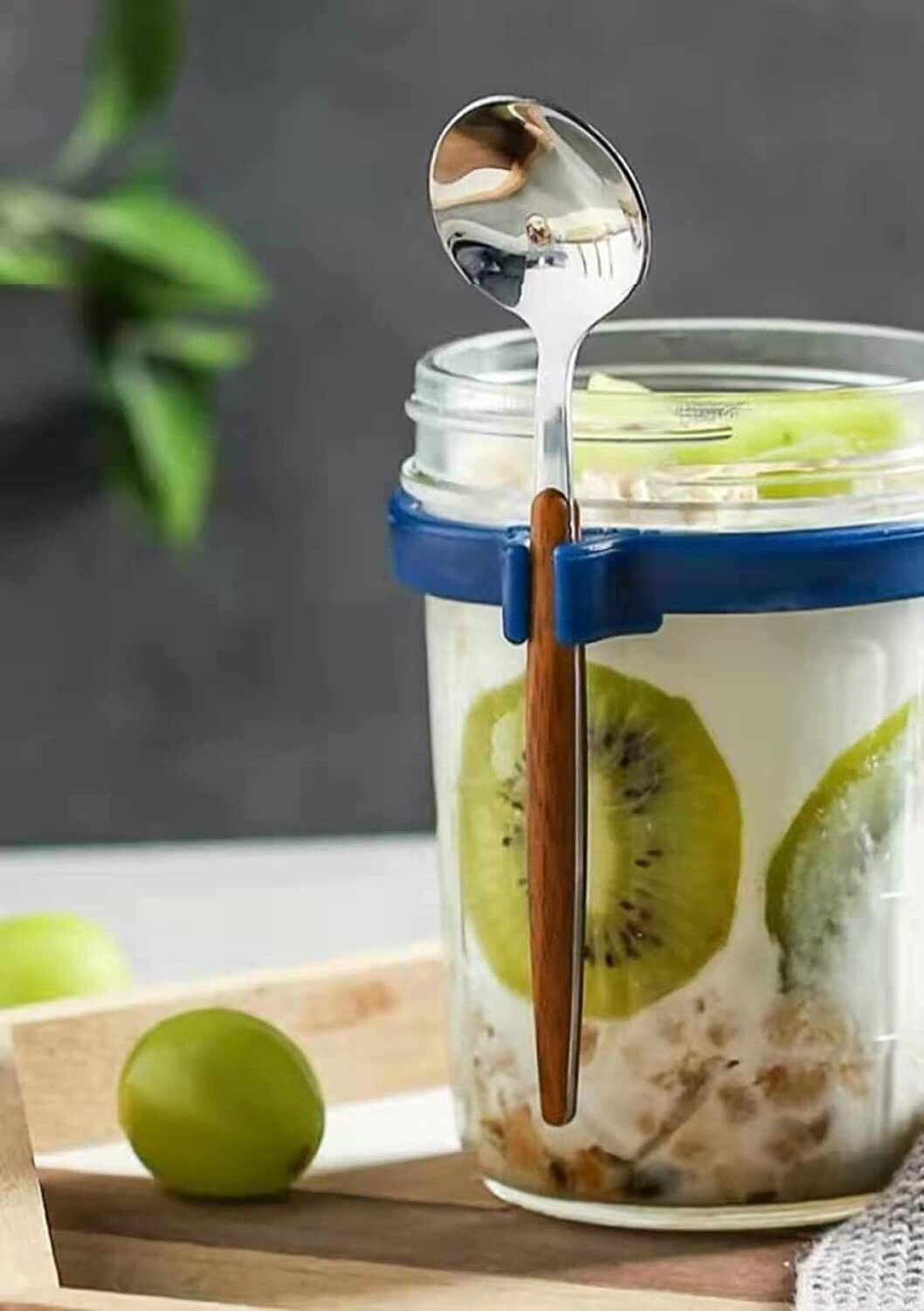 350ML Overnight Oats Containers with Lids and SpoonMason Jars for