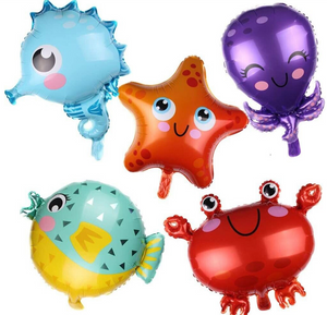 5pcs Ocean Animal Foil Balloon Set Party Supplies Kids Birthday Decoration Show