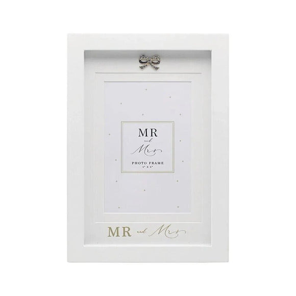 Mr & Mrs Photo Frame Wedding Gift Bridal Shower Keepsake Engagement Jewelled 4x6