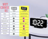 Digital Alarm Clock with 11 Colors & Dynamic RGB Display  Kids  Bedroom Office