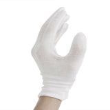 3 Pairs Cotton Elastic Work White Gloves Dry Hand Jewelry Inspection S/M