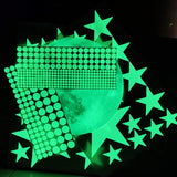 435x Wall Stickers Luminous Stars Moon Planet Glow In The Dark Nursery Kids Room