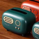 1x Tissue Box Desktop Paper Holder Storage Box Retro Radio Model Napkin -Red