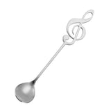 1x Musical Note Shaped Teaspoon Coffee Milk Teaspoon - Silver