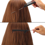 2x Rat Tail Comb Stainless Steel Pintail Heat Resistant Carbon Fiber Teasing