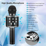 4 in 1 Bluetooth Handheld Wireless Karaoke Microphone Portable Speaker Black
