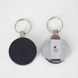 2x Recoil KeyRing Retractable Chain ID Pull Holder Reel Belt Clip Extend Keyring