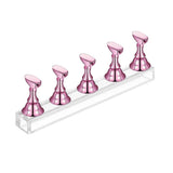 2 Sets Acrylic Nail Art Practice Display Stand Magnetic Tips Holders Assorted