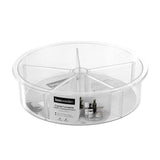 Box Sweden Crystal Lazy Susan Round Organiser Rotating Tray w/Dividers CL 30.5cm