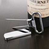 Wine Bottle Opener Cork Two-Prong Puller Damaged Cork Remover Chrome Sheath