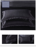 2x Black Satin Silk Pillow Cases Cushion Cover Pillowcase Home Decor Luxury 2022