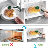 Green Microwave Food Dish Anti-Splatter Cover Guard Lid Steam Vents Plate Covers