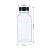 10x Bottle Clear Plastic Square Juice Refillable Empty Water Drink Bottles 250ml