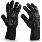 1 pair Fireproof Oven Gloves Heat Resistant Cut-Resistant Non-Slip Silicone BBQ