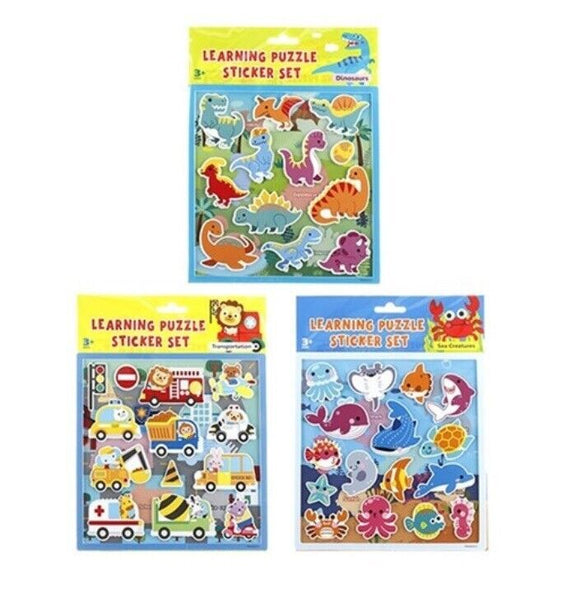 3x Stickers Kids Learning Puzzle Set 3 Assorted Play Set Preschool Educational