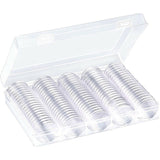 100pcs Coin Storage Box Case Capsules Holder Clear Plastic Round Coins Container