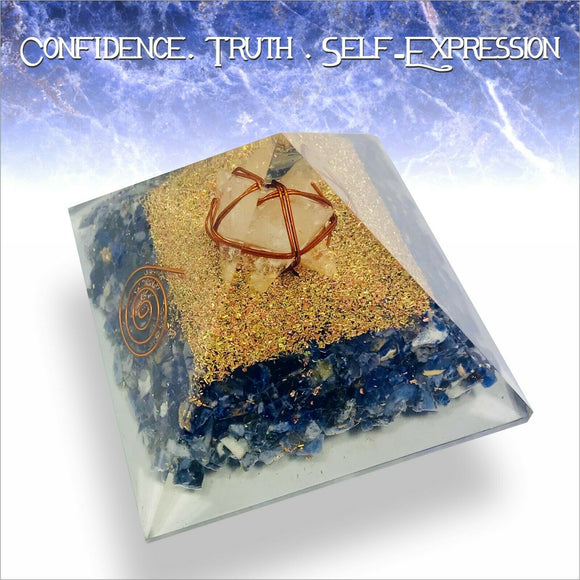 Merkabah Orgonite Pyramid Clear Quartz Chakra Sodalite Healing Crystal