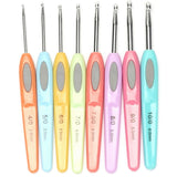 8x Crochet Hooks Sewing Tool Kit Yarn Knitting Needles Ergonomic Grip Set