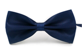 Mens Silk Satin Plain Tuxedo Solid Bow Tie Ties Wedding Necktie Navy Blue