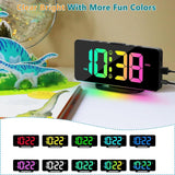 Digital Alarm Clock with 11 Colors & Dynamic RGB Display  Kids  Bedroom Office