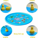 1x Kids Splash Sprinkler Water Play Pad Mat Inflatable Spray Pool Toy 170cm For Kids - Asstd