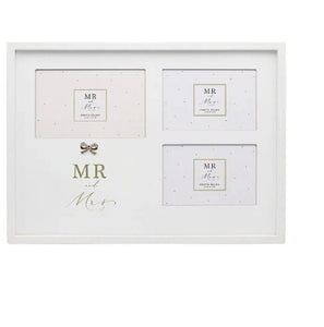 Mr & Mrs Photo Frame Wedding Gift Keepsake Engagement Jewelled Collage Frame