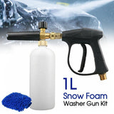 Snow Foam Washer Gun Car Wash Soap Lance Cannon Spray Pressure Jet Bottle Kit