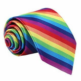 Skinny Rainbow Tie Wedding Slim Gay Pride Fancy Dress LGBT Party Mardi Gras