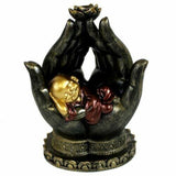 Monk Sleeping in Hand Backflow Cone Burner Holder Decorative Room Aromatherapy
