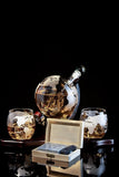 Whiskey & Wine Decanter Globe World Set Globe Glasses Anniversary Birthday