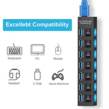 7 Port USB 3.0 High Speed Extension Hub Splitter Extender For PC Laptop MacBook