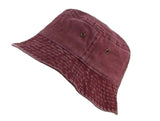 Bucket Hats Washed Cotton Fisherman Unisex Adults Outdoor Camping Hat Wine Red