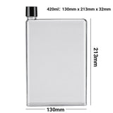 Water Bottle 420ml A5 Paper Kettle Flat Pad Portable Book Drinks Cup Memobottle