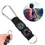 3in1 Compass Thermometer Outdoor Hiking Tactical Survival Carabiner Key Ring