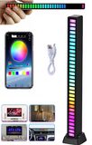 RGB Activated Music Rhythm LED Light Strip Lamp Sound Control Rechargeable Black