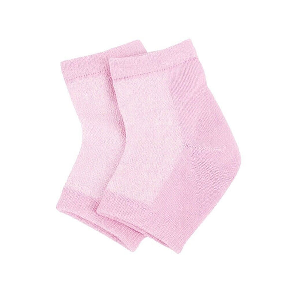 1pair Heel Socks Silicone Gel Cracked Foot Skin Care Protector SleevePain -Pink
