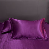 2x Satin Silk Pillow Cases Cushion Cover Pillowcase Home Decor Luxury Bed Purple